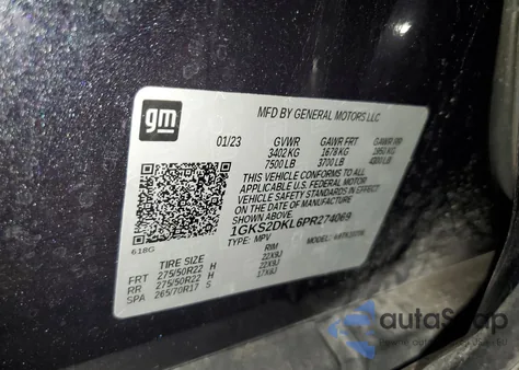 2023 GMC Yukon Denali из США, поврежденный, VIN 1GKS2DKL6PR274069